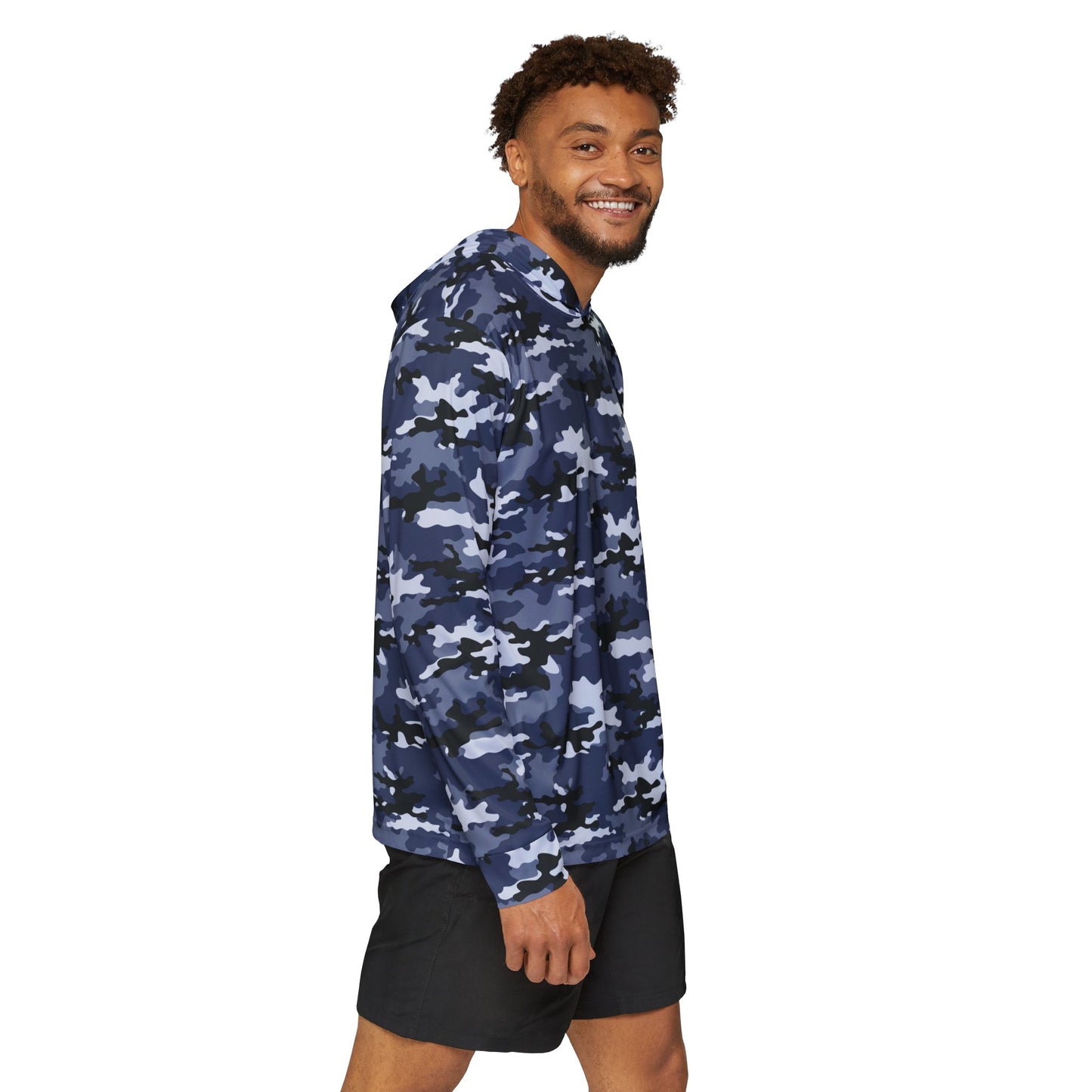 Blue Camo β Unisex Fishing Pullover Hoodie (SPF 50+)