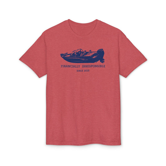 Financially Irresponsible Since XXXX (Boat Edition) — Unisex DryBlend® T-Shirt (Customizable)
