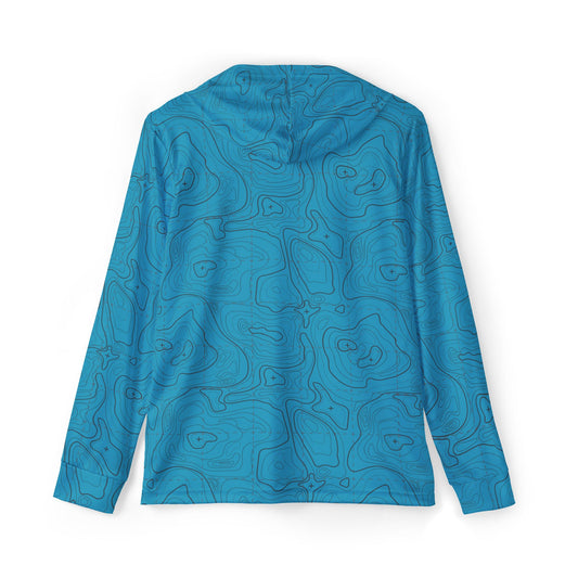 Topographical Lake Map — Unisex Fishing Pullover Hoodie (SPF 50+)
