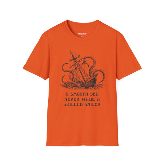 A smooth sea never made a skilled sailor — Unisex Cotton Tee