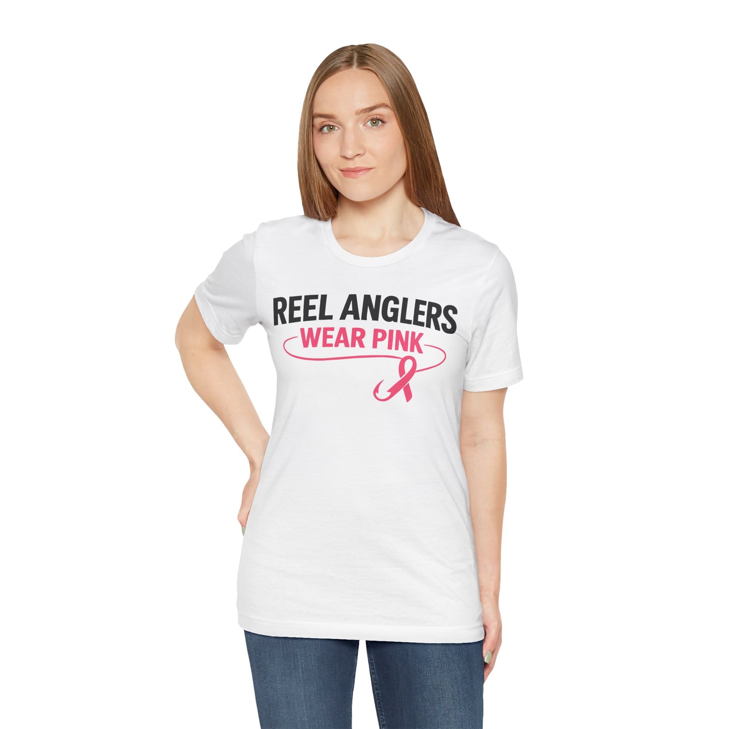 Reel Anglers Wear Pink — Unisex Jersey Short Sleeve Tee