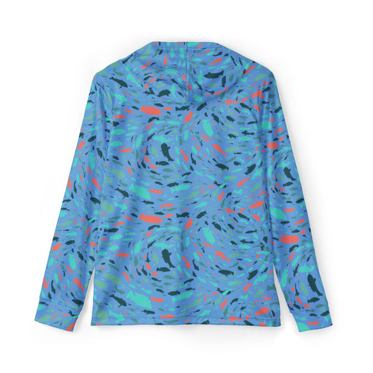 Colorful Swimming Fish — Unisex Fishing Pullover Hoodie (SPF 50+)