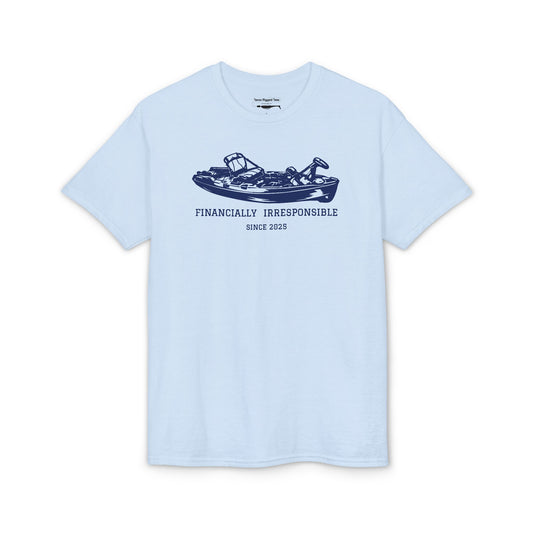 Financially Irresponsible Since XXXX (Kayak Edition) — Unisex DryBlend® T-Shirt (Customizable)