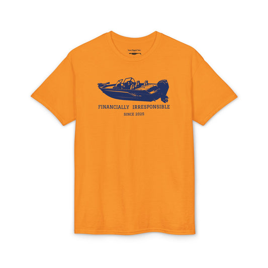 Financially Irresponsible Since XXXX (Boat Edition) — Unisex DryBlend® T-Shirt (Customizable)