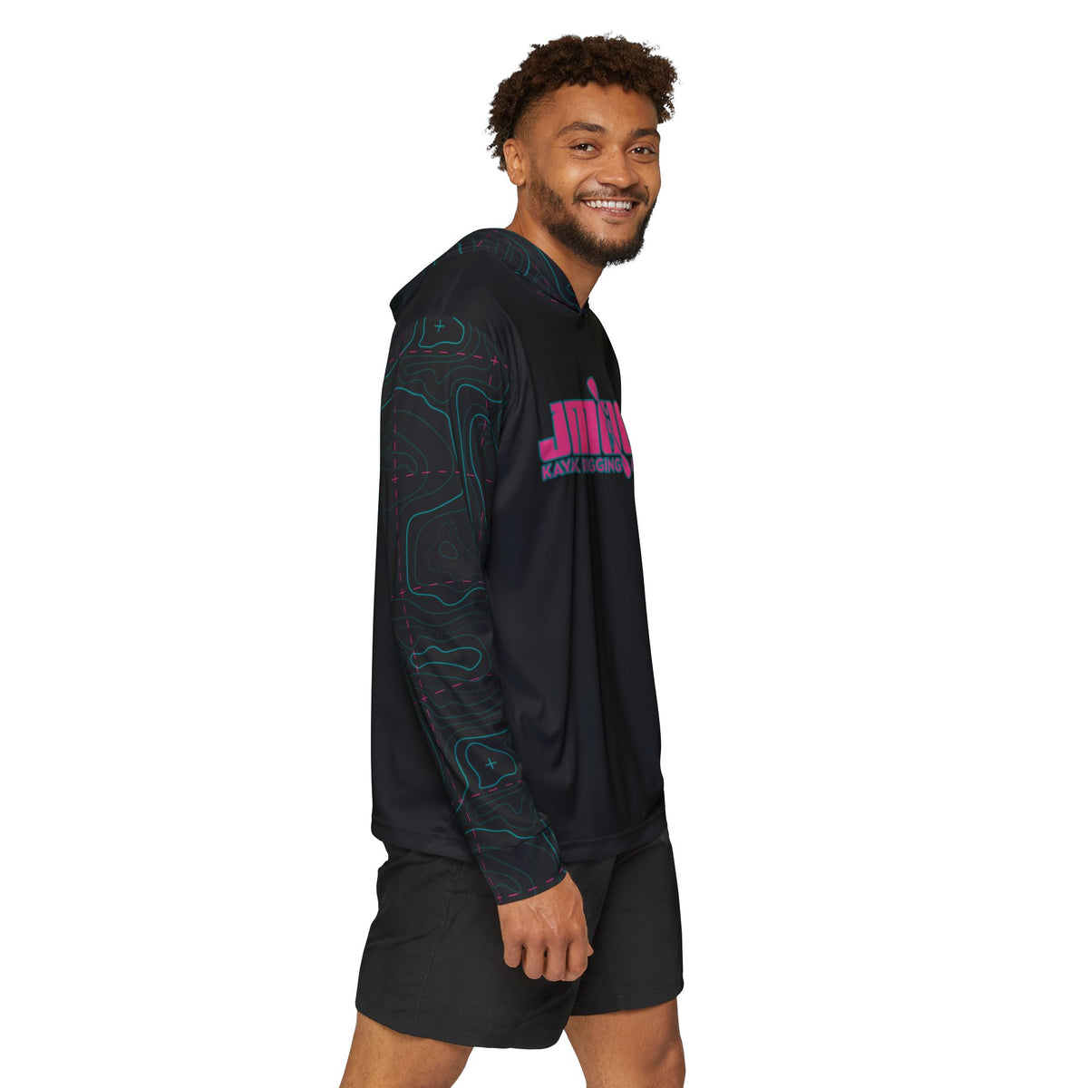 JMOC's Baseball Jersey Contour Lines Sleeves Black & Pink