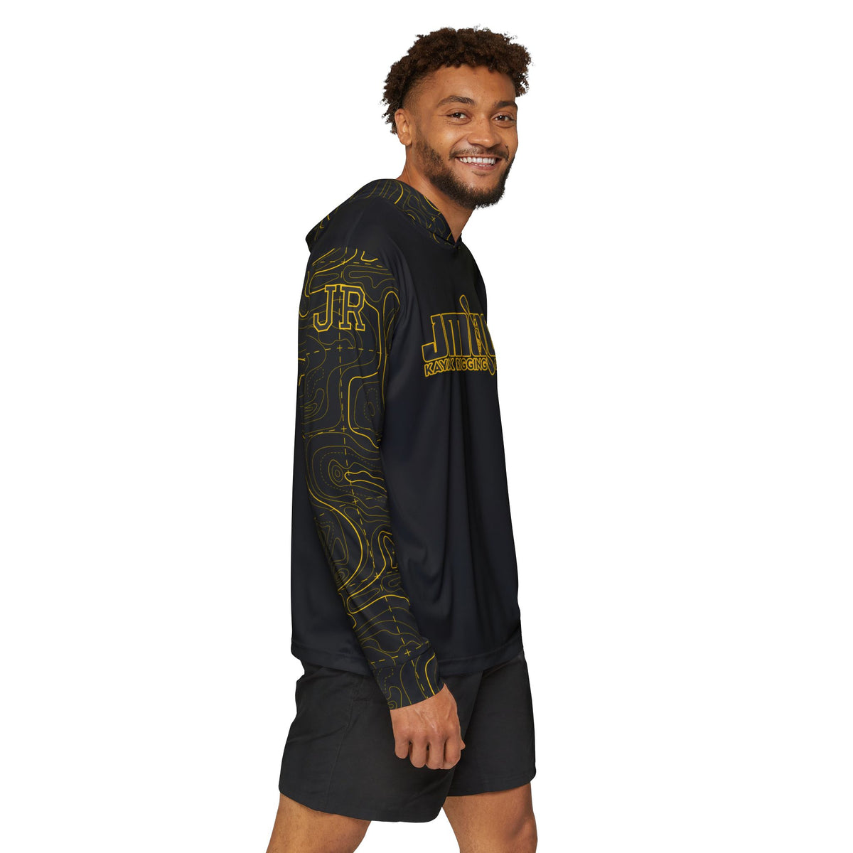 JR Mocaby Baseball Jersey Contour Lines Sleeves Black & Gold