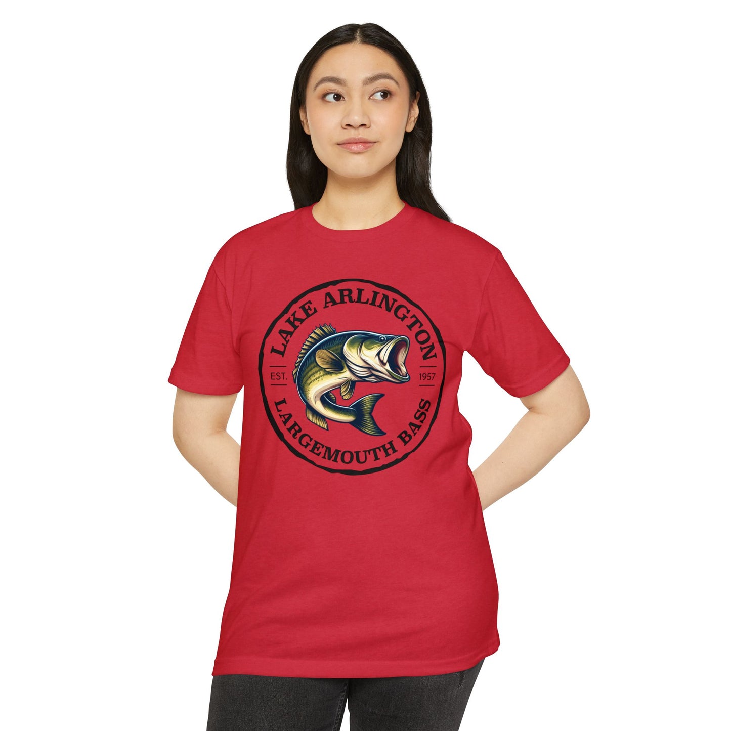 Lake Arlington Largemouth Bass — Unisex Cotton-Poly Blend T-Shirt