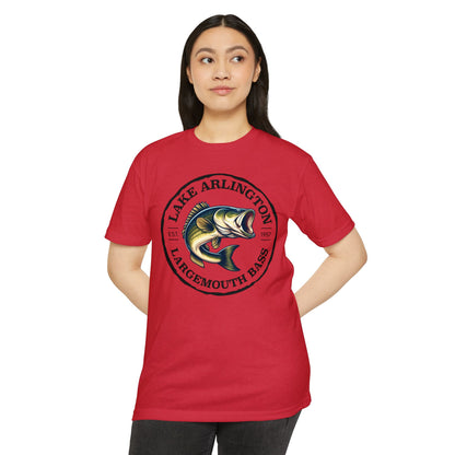Lake Arlington Largemouth Bass — Unisex Cotton-Poly Blend T-Shirt