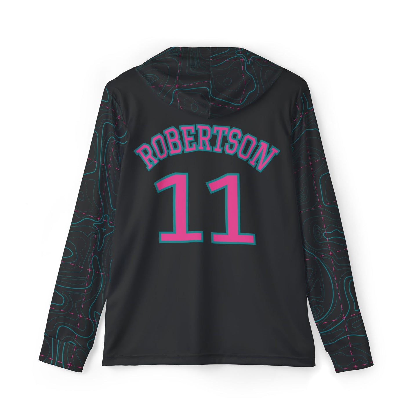 Robertson #11 - JMOC's Baseball Jersey Contour Lines Sleeves Black & Pink