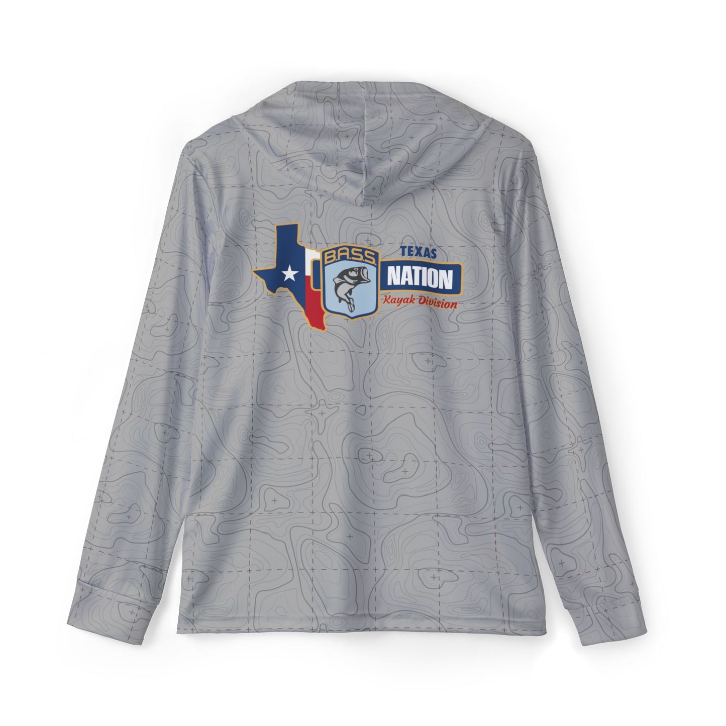 Topographical Lake Map (TBN Edition) — Unisex Fishing Pullover Hoodie (SPF 50+)