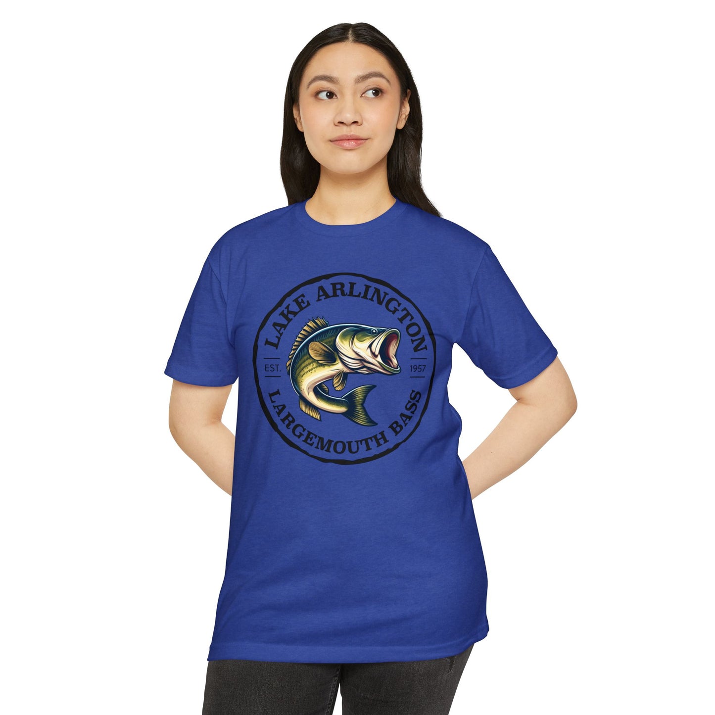 Lake Arlington Largemouth Bass — Unisex Cotton-Poly Blend T-Shirt