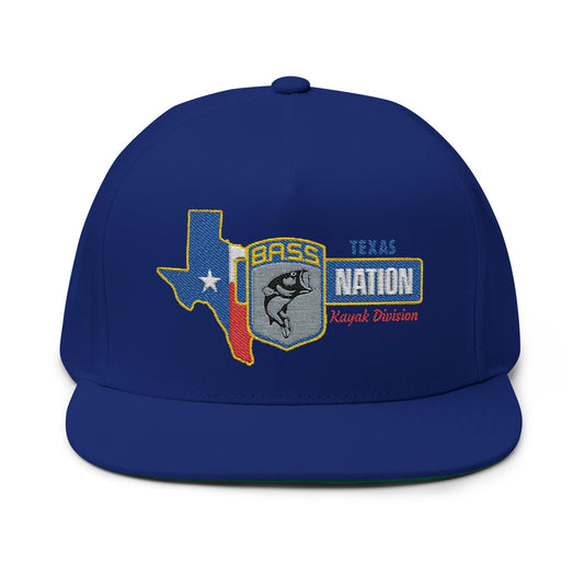 Texas Bass Nation Embroidered Flat Bill Cap