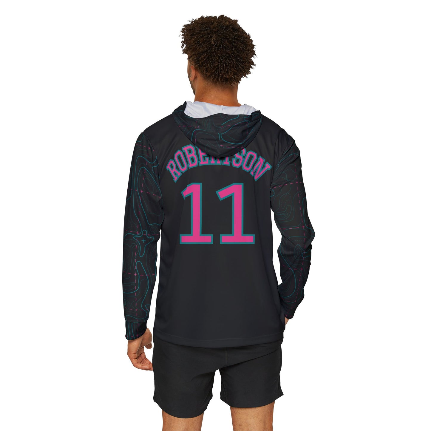 Robertson #11 - JMOC's Baseball Jersey Contour Lines Sleeves Black & Pink
