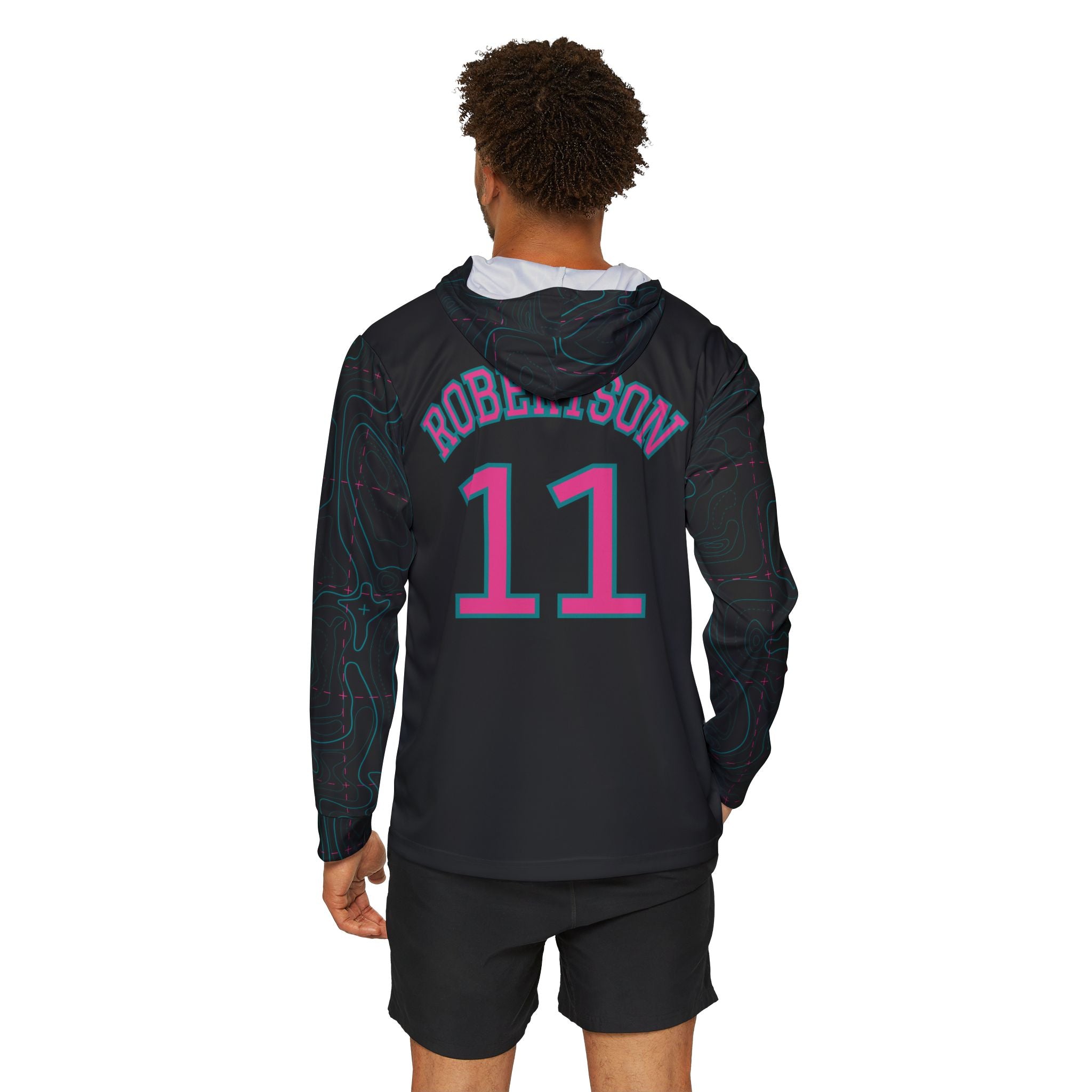 Robertson #11 - JMOC's Baseball Jersey Contour Lines Sleeves Black & Pink