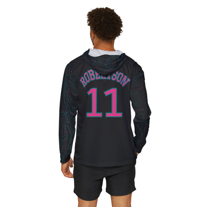 Robertson #11 - JMOC's Baseball Jersey Contour Lines Sleeves Black & Pink
