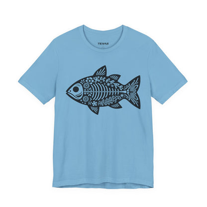 Mexican Flora Fish Skeleton — Unisex Cotton Tee
