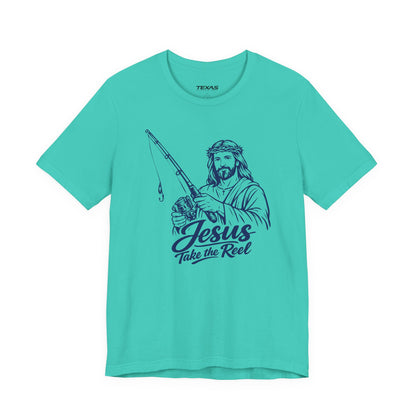 Jesus Take the Reel — Unisex Cotton Tee