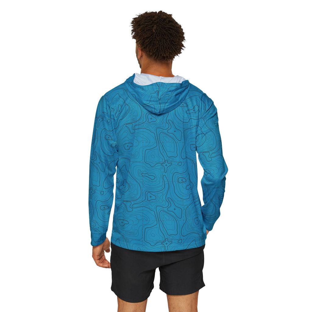 Topographical Lake Map — Unisex Fishing Pullover Hoodie (SPF 50+)