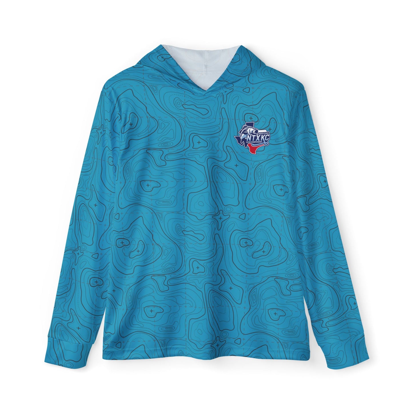 Topographical Lake Map (NTXKC Edition) — Unisex Fishing Pullover Hoodie (SPF 50+)