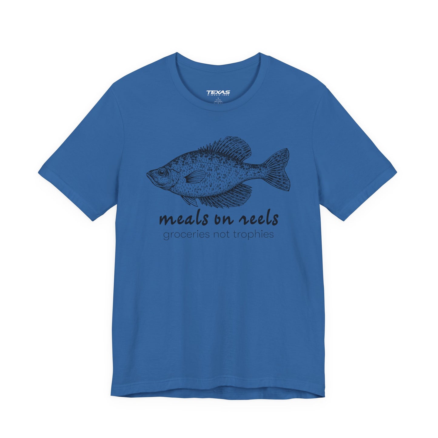 Meals on Reels: Groceries Not Trophies — Unisex Cotton Tee