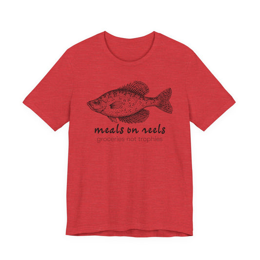 Meals on Reels: Groceries Not Trophies — Unisex Cotton Tee
