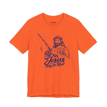 Jesus Take the Reel — Unisex Cotton Tee