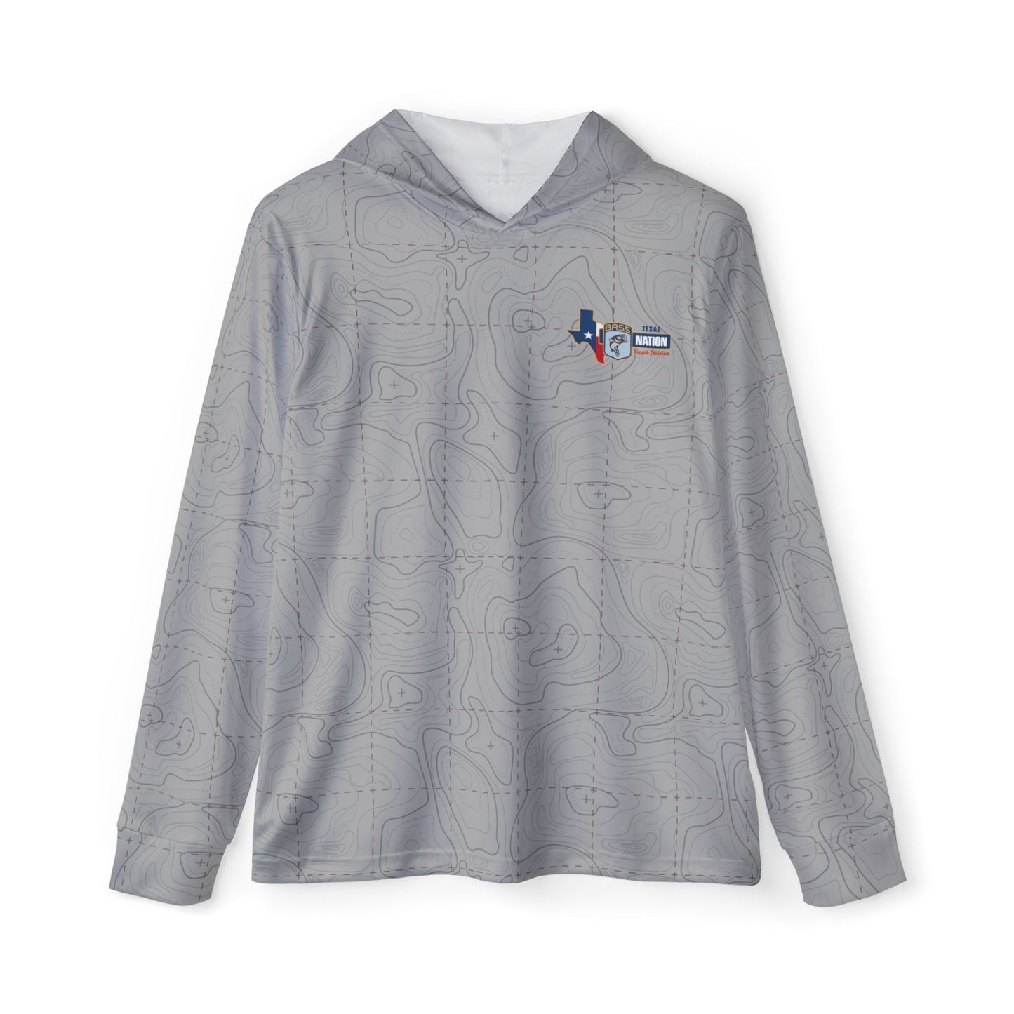 Topographical Lake Map (TBN Edition) — Unisex Fishing Pullover Hoodie (SPF 50+)