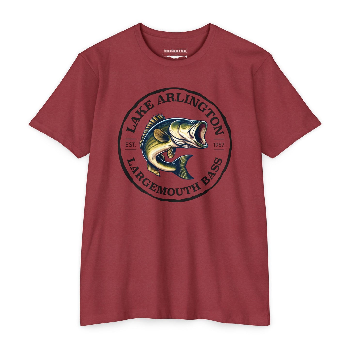 Lake Arlington Largemouth Bass — Unisex Cotton-Poly Blend T-Shirt