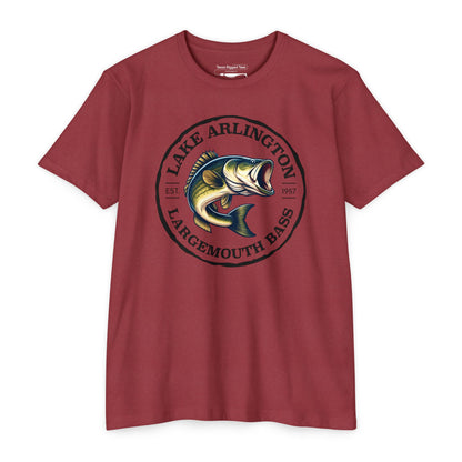 Lake Arlington Largemouth Bass — Unisex Cotton-Poly Blend T-Shirt