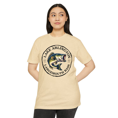 Lake Arlington Largemouth Bass — Unisex Cotton-Poly Blend T-Shirt