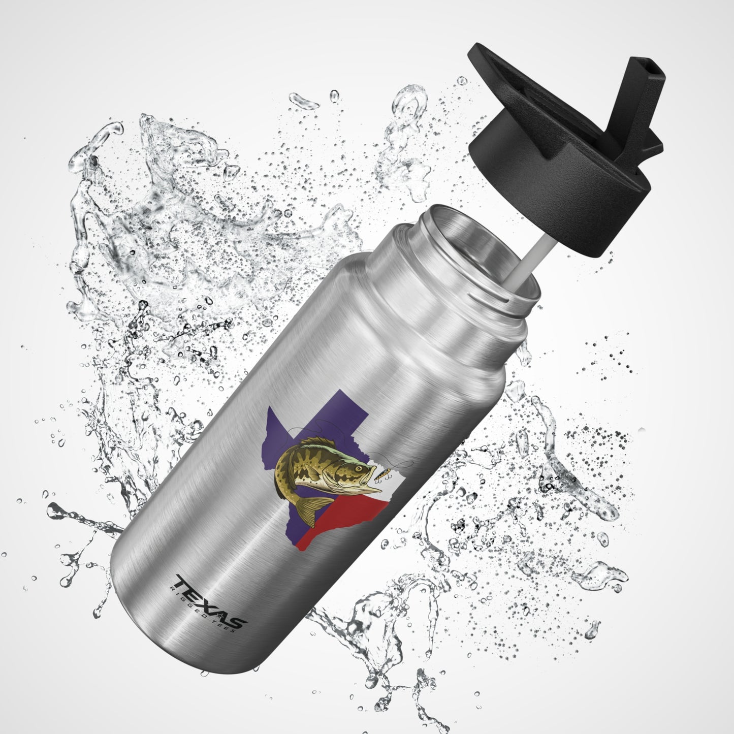 Texas Bass Fishing — 32oz Stainless Steel Tumbler (with inner straw)