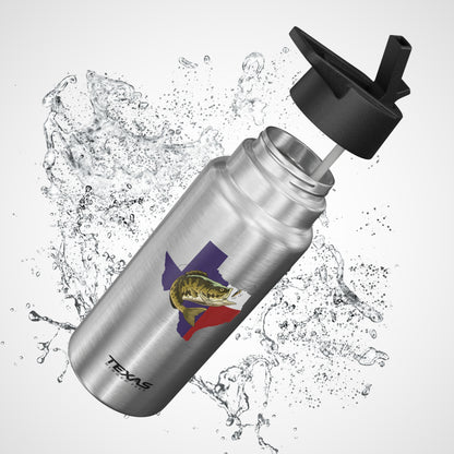 Texas Bass Fishing — 32oz Stainless Steel Tumbler (with inner straw)