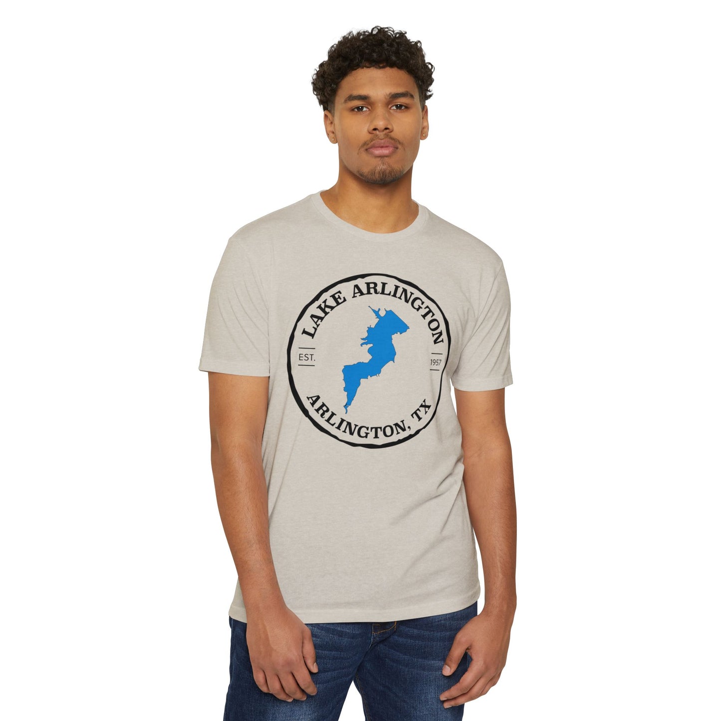 Lake Arlington — Unisex Cotton-Poly Blend T-Shirt