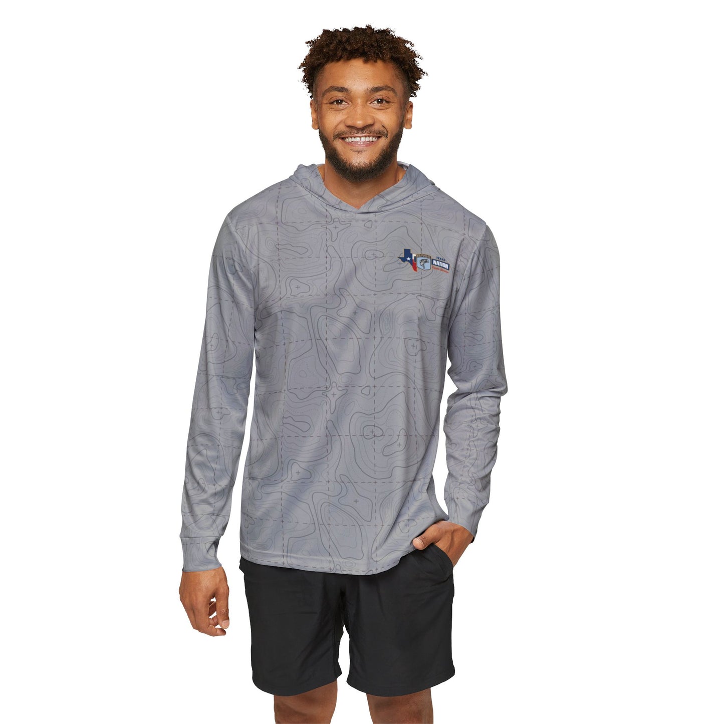 Topographical Lake Map (TBN Edition) — Unisex Fishing Pullover Hoodie (SPF 50+)