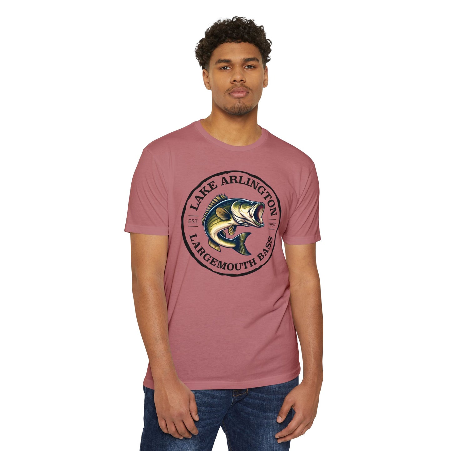 Lake Arlington Largemouth Bass — Unisex Cotton-Poly Blend T-Shirt