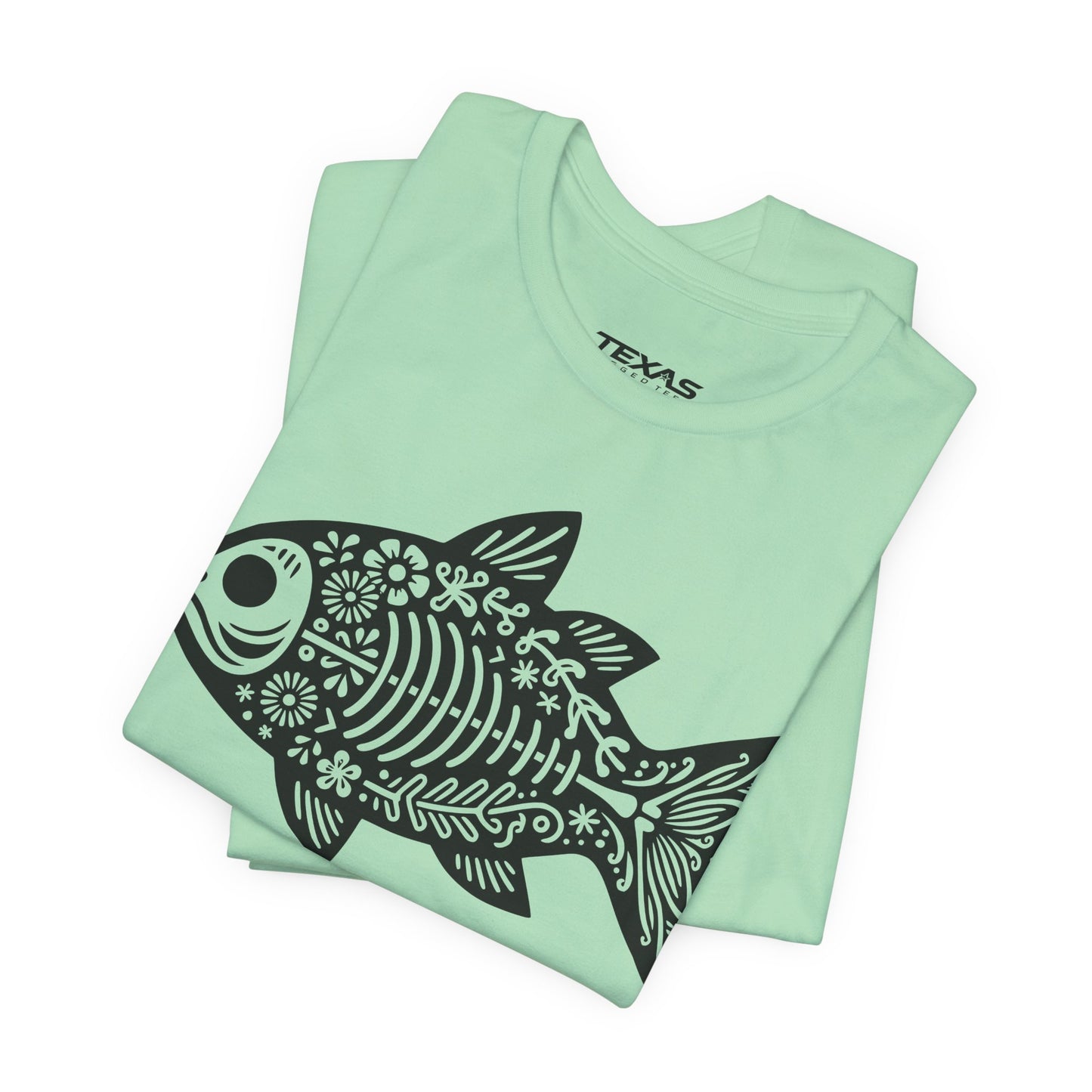 Mexican Flora Fish Skeleton — Unisex Cotton Tee