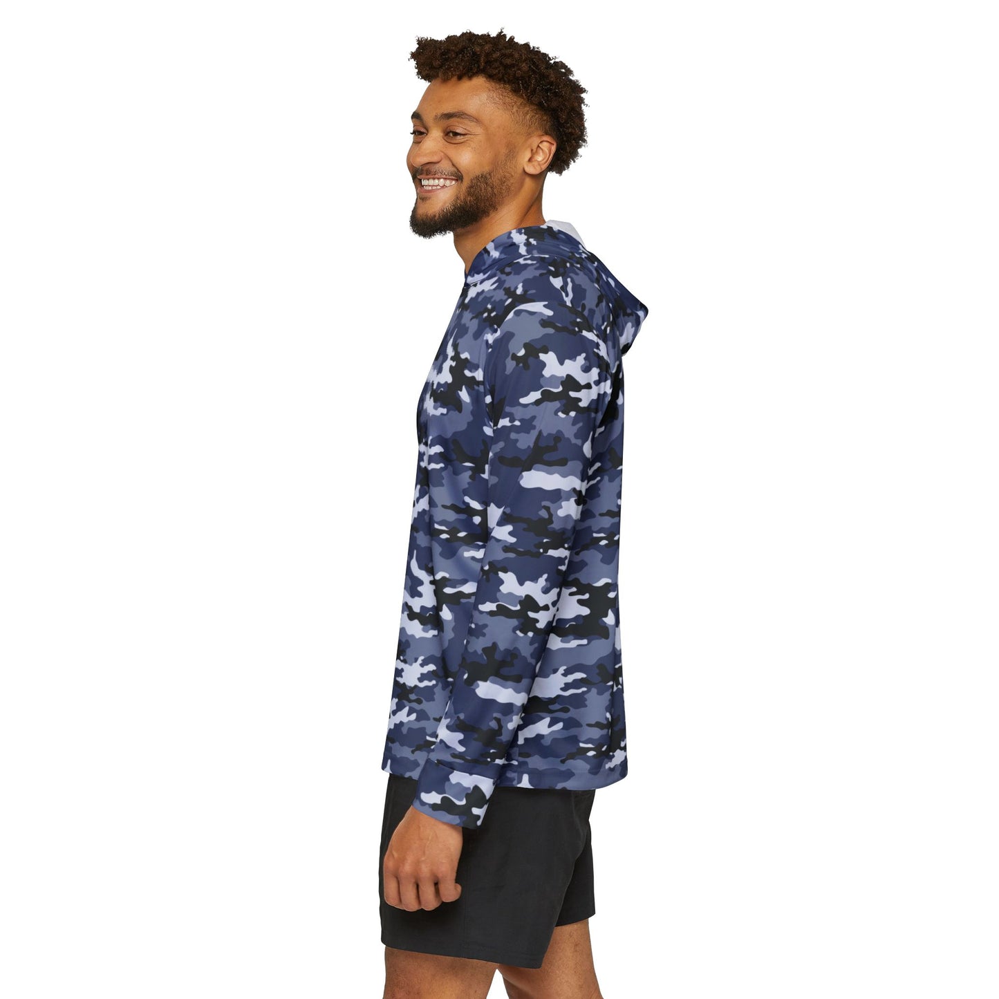 Blue Camo — Unisex Fishing Pullover Hoodie (SPF 50+)