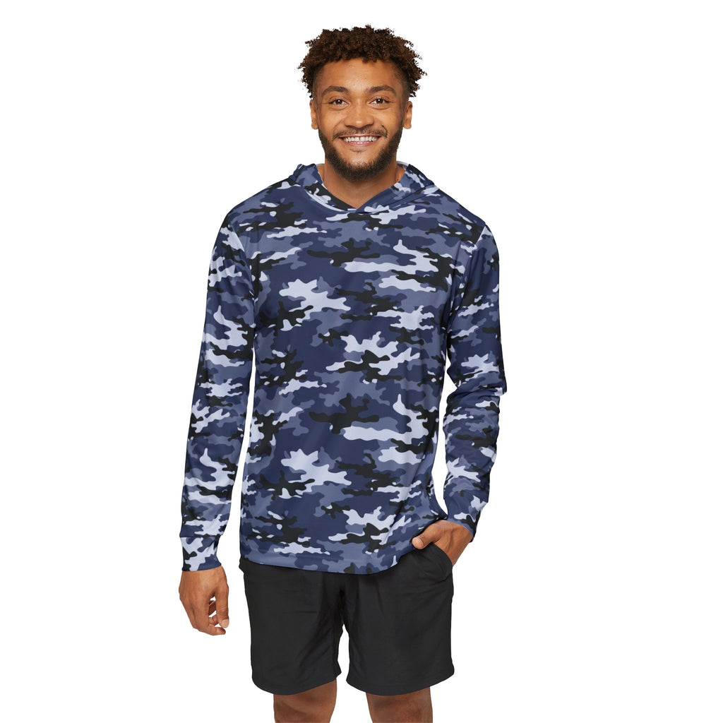 Blue Camo — Unisex Fishing Pullover Hoodie (SPF 50+)