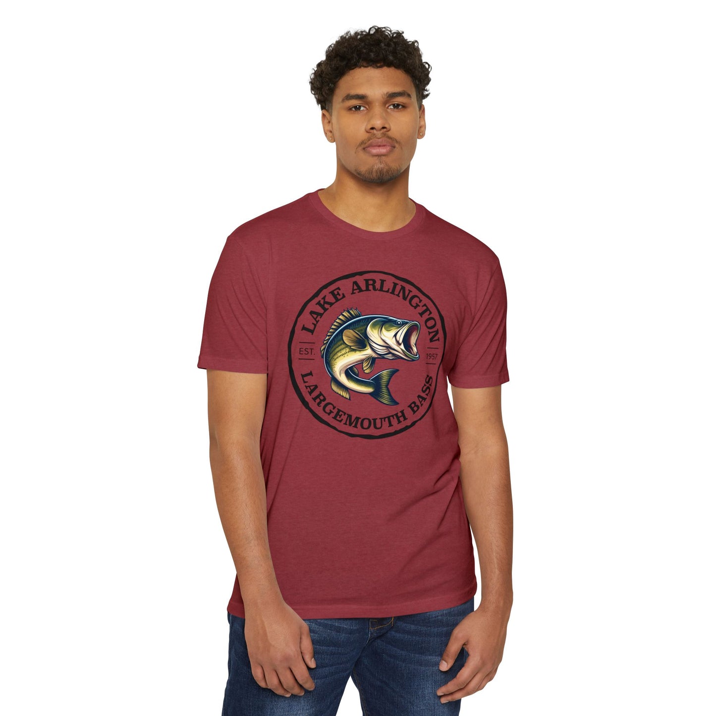 Lake Arlington Largemouth Bass — Unisex Cotton-Poly Blend T-Shirt