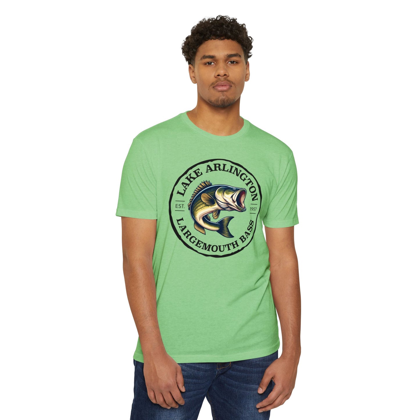 Lake Arlington Largemouth Bass — Unisex Cotton-Poly Blend T-Shirt
