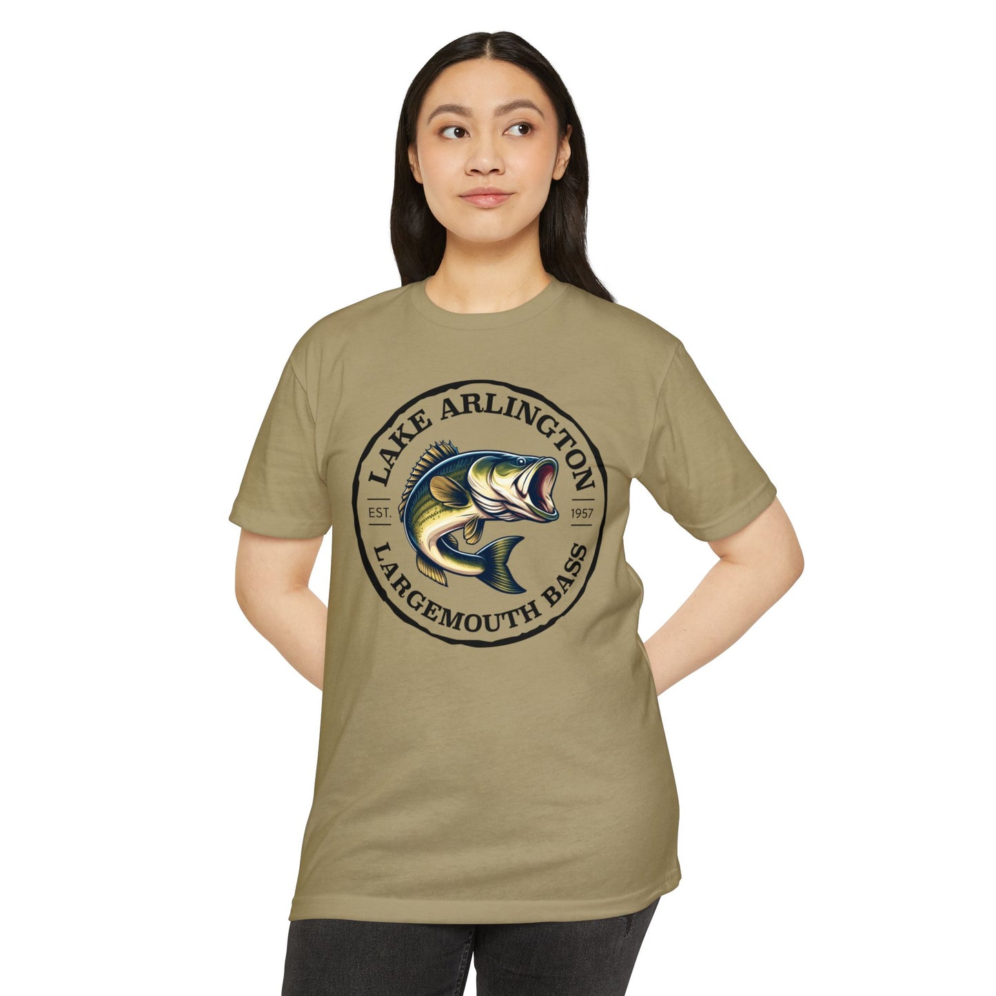 Lake Arlington Largemouth Bass — Unisex Cotton-Poly Blend T-Shirt