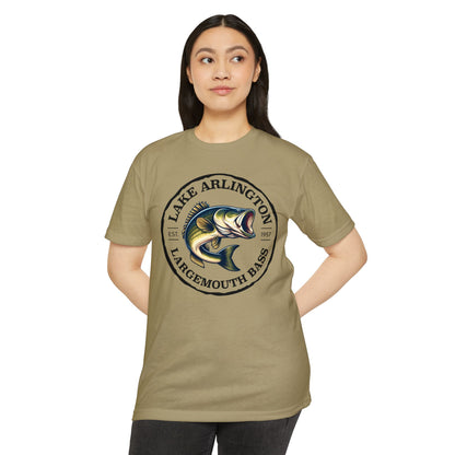Lake Arlington Largemouth Bass — Unisex Cotton-Poly Blend T-Shirt