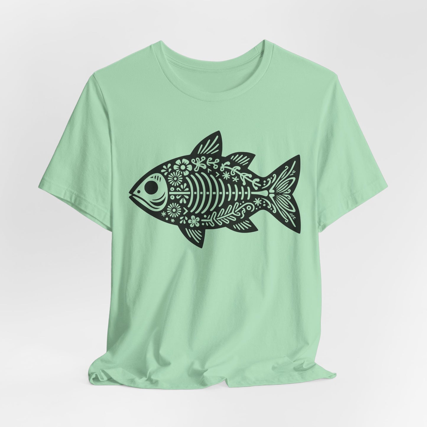 Mexican Flora Fish Skeleton — Unisex Cotton Tee