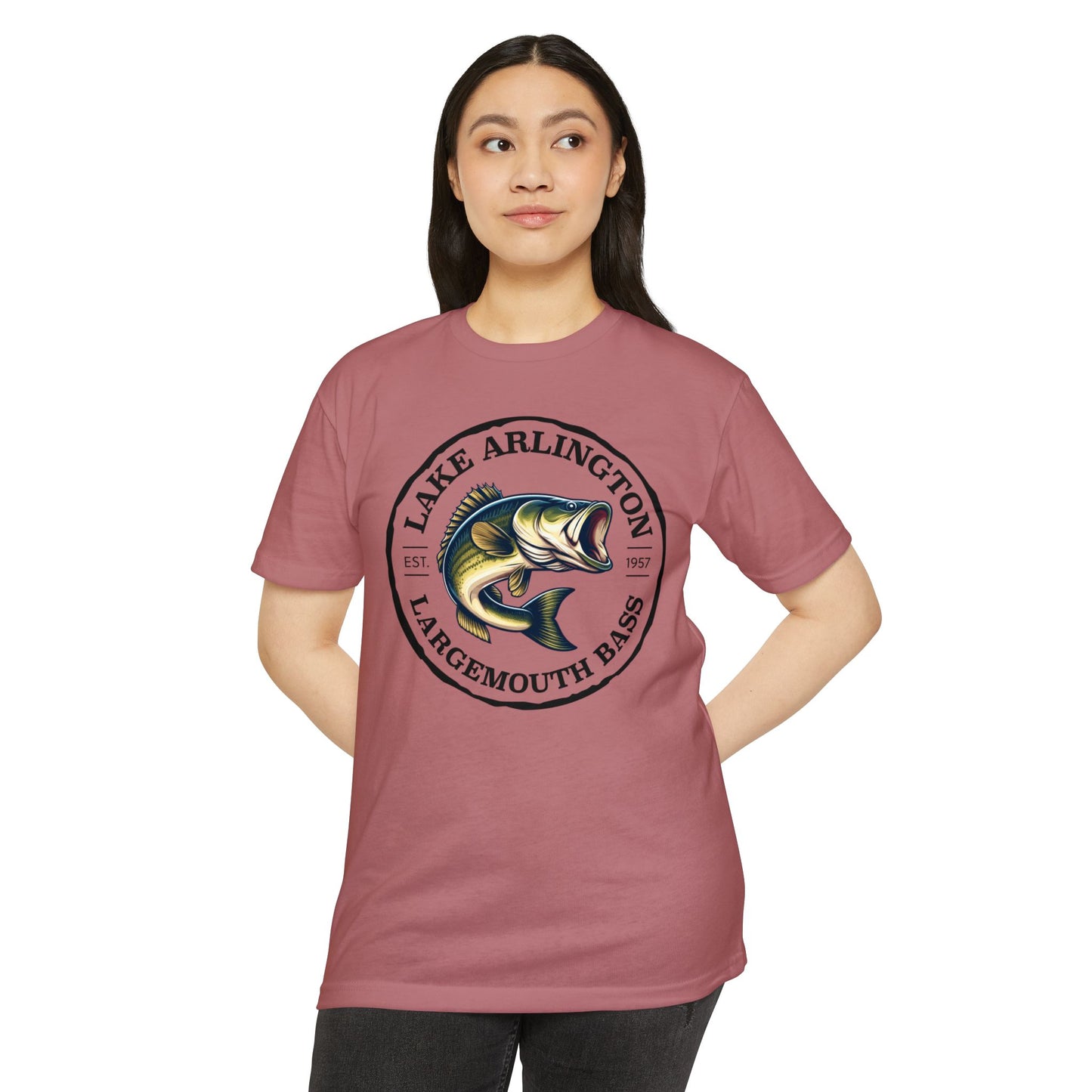 Lake Arlington Largemouth Bass — Unisex Cotton-Poly Blend T-Shirt