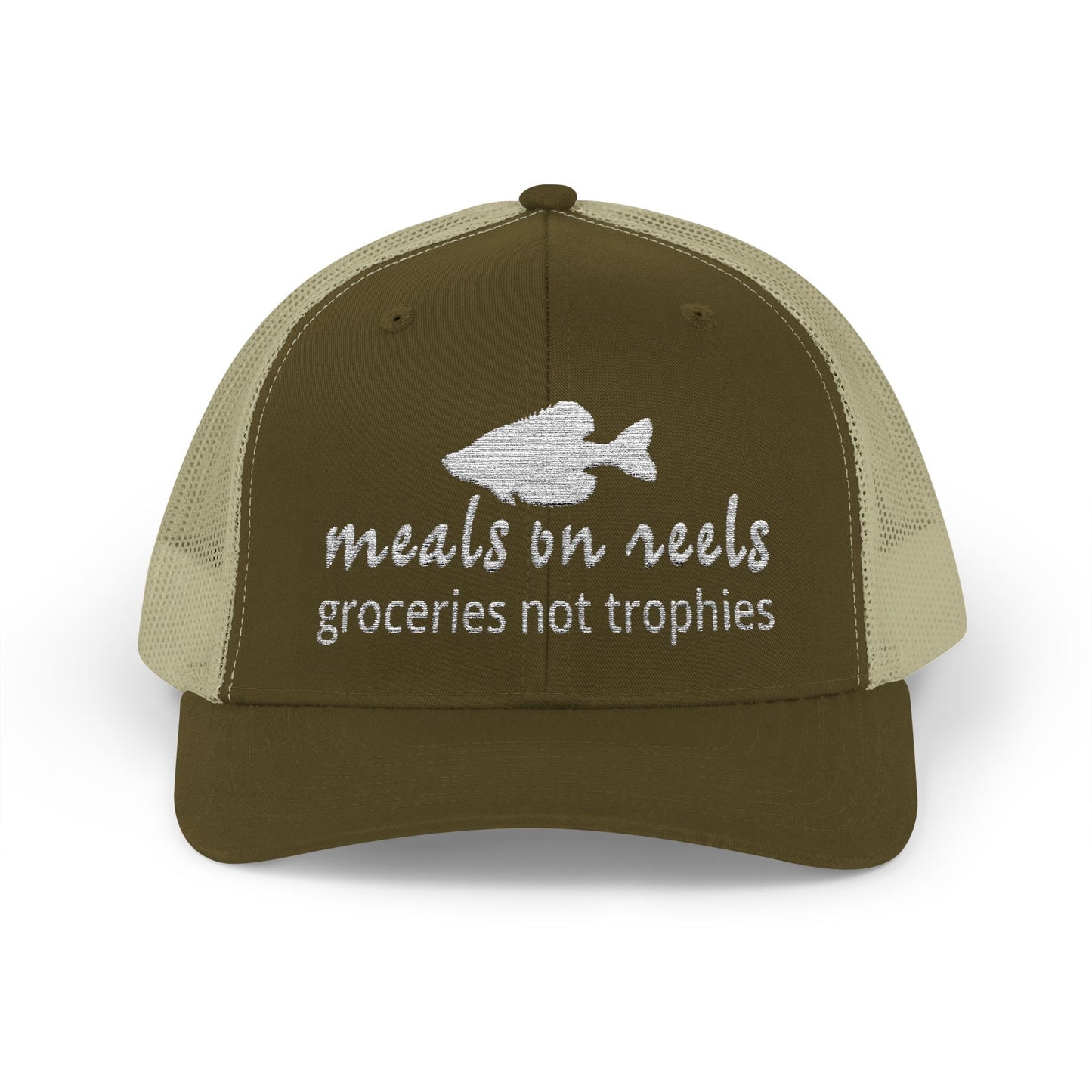 Meals on Reels: Groceries Not Trophies — Embroidered Baseball Cap