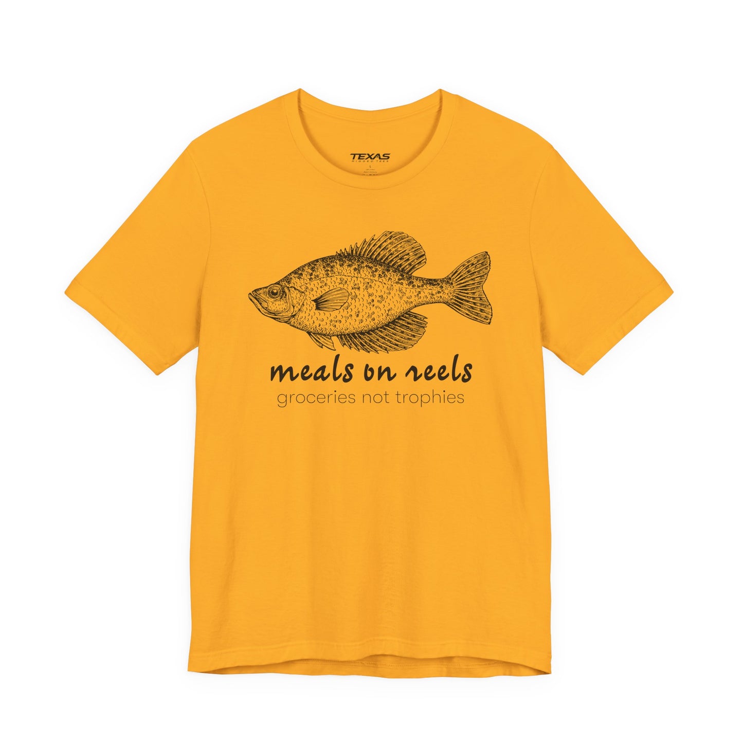 Meals on Reels: Groceries Not Trophies — Unisex Cotton Tee