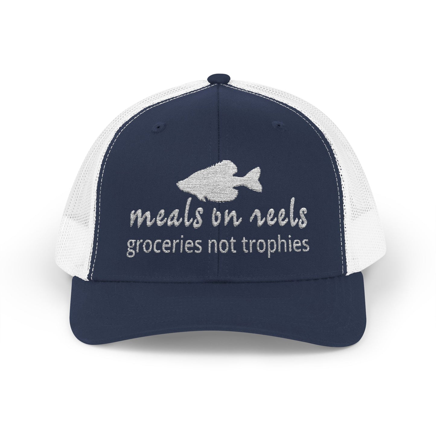 Meals on Reels: Groceries Not Trophies — Embroidered Baseball Cap