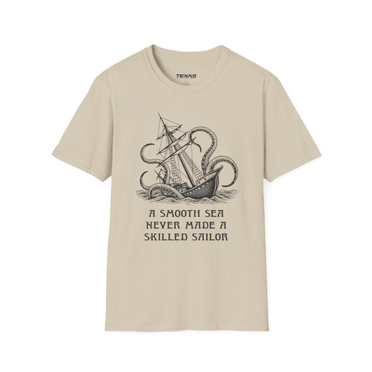 A smooth sea never made a skilled sailor — Unisex Cotton Tee