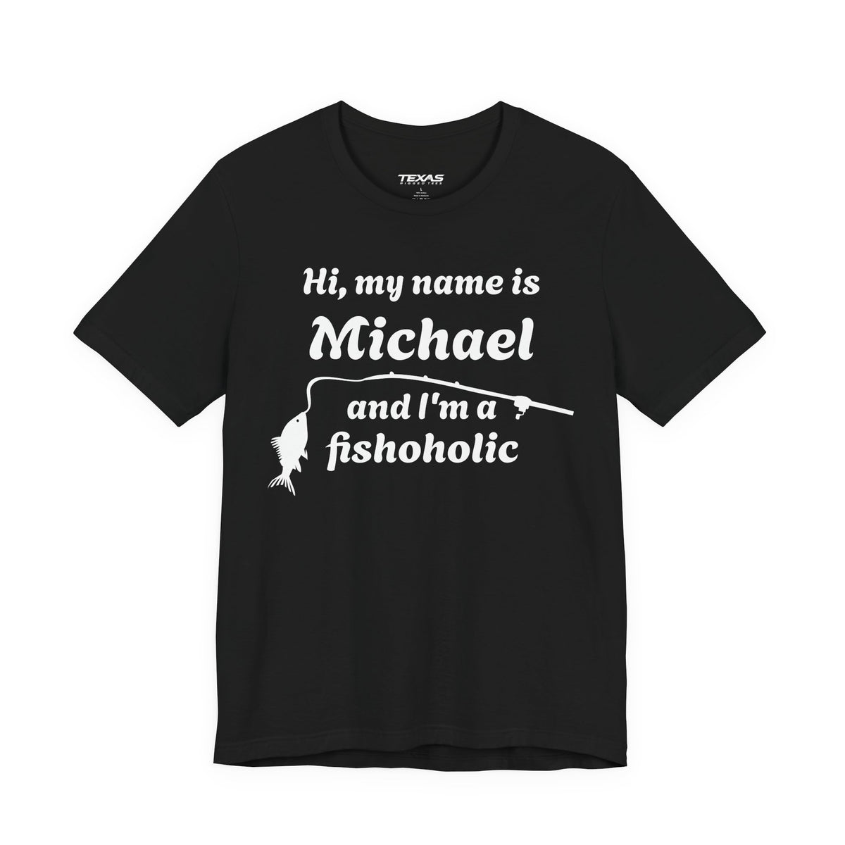 Hi, my name is [YOUR NAME] and I’m a fishoholic — Unisex Cotton Tee (Customizable)