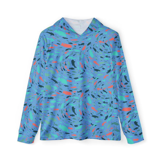 Colorful Swimming Fish — Unisex Fishing Pullover Hoodie (SPF 50+)